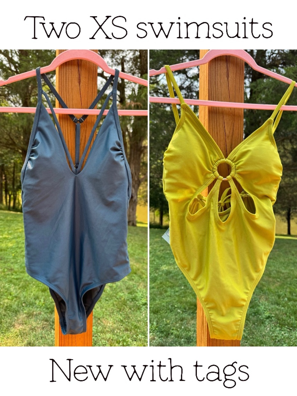 Two XS Swimsuits One Piece Cut Out NWT Target